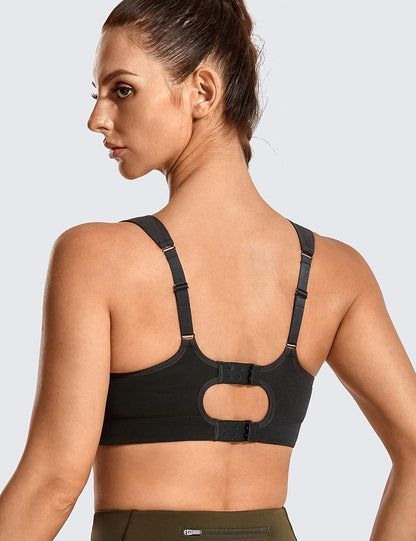 Bounce Control plus Size Sports Bras for Women High Support Double Back Hooks Full Coverage Padded Wireless Bra