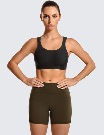Bounce Control plus Size Sports Bras for Women High Support Double Back Hooks Full Coverage Padded Wireless Bra
